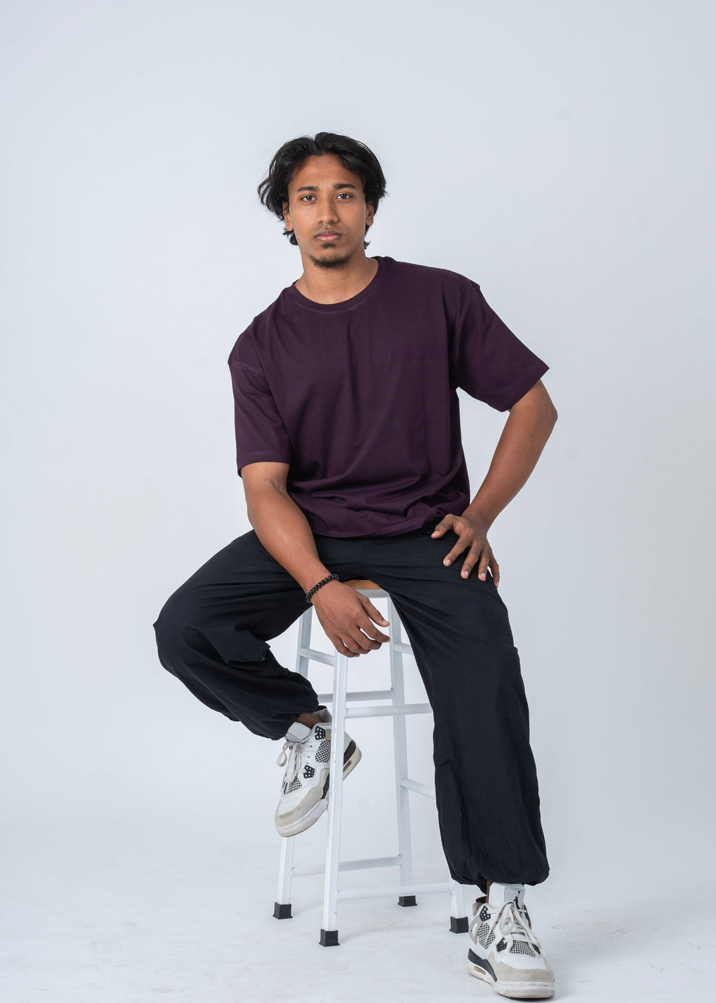 Purple Men Relaxed Fit Cotton T-Shirt
