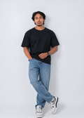 Black Men Relaxed Fit Cotton T-Shirt