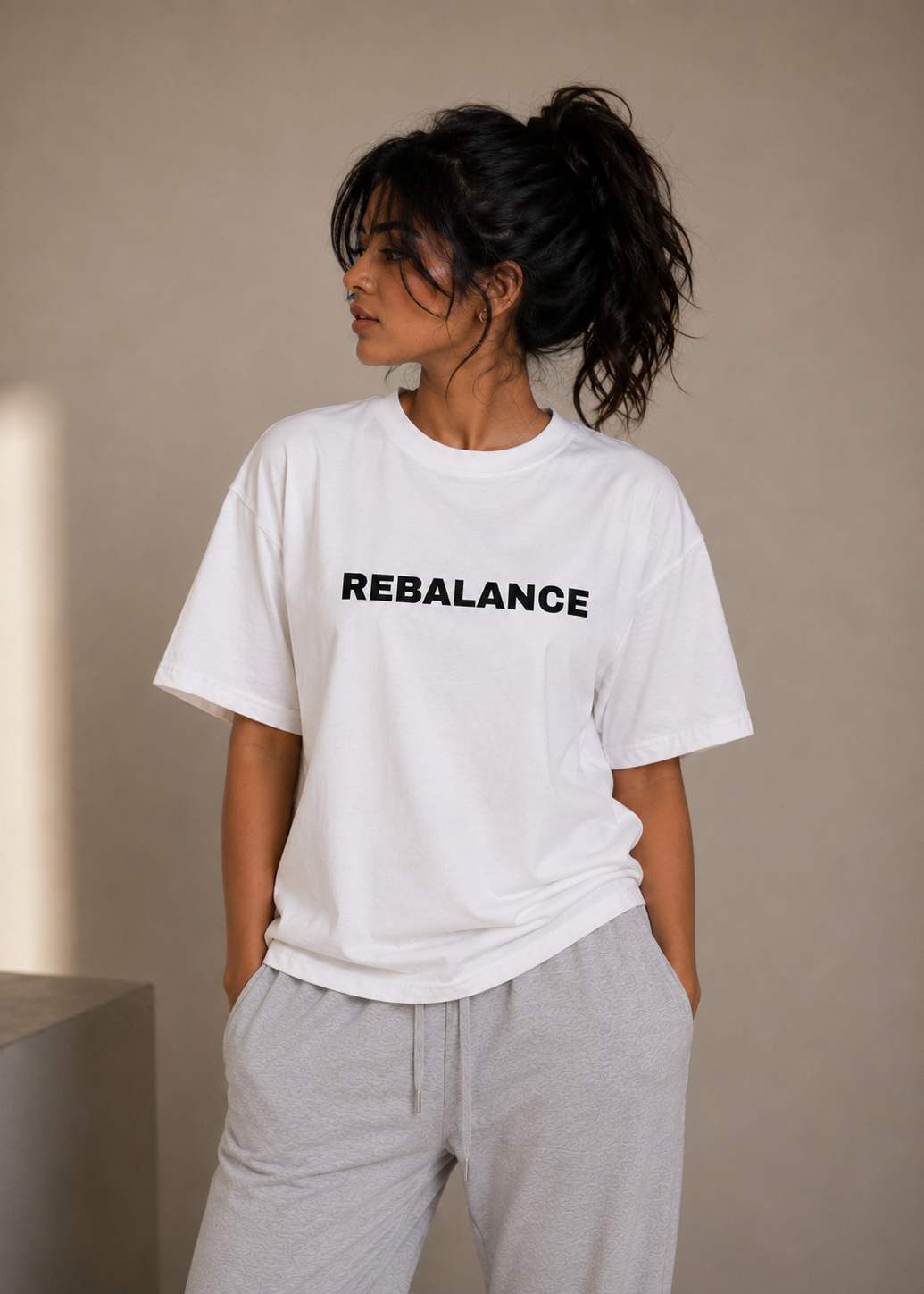 White Women's Relaxed Fit Cotton T-Shirt | Rebalance