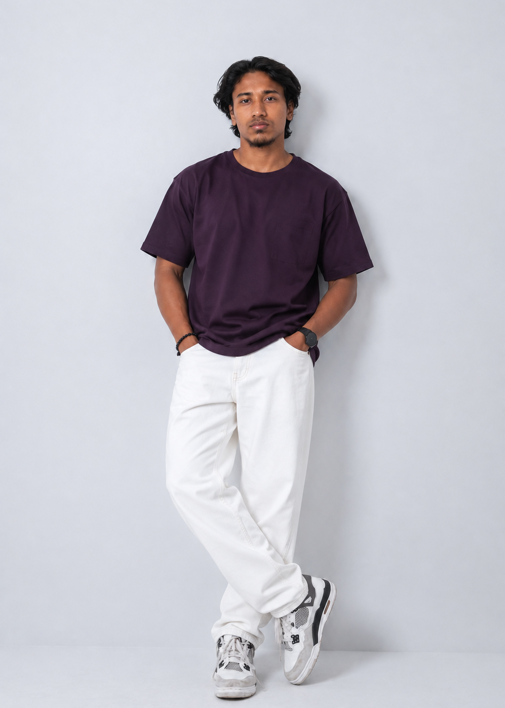 Purple Men Relaxed Fit Cotton T-Shirt