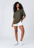 Olive Women's Relaxed Fit Cotton T-Shirt
