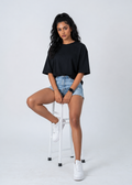 Black Women's Relaxed Fit Cotton T-Shirt
