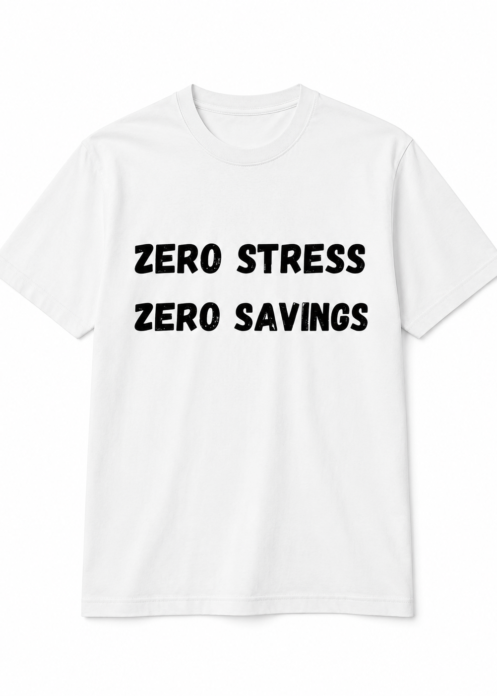 White Men Relaxed Fit Cotton T-Shirt Zero stress Zero Savings