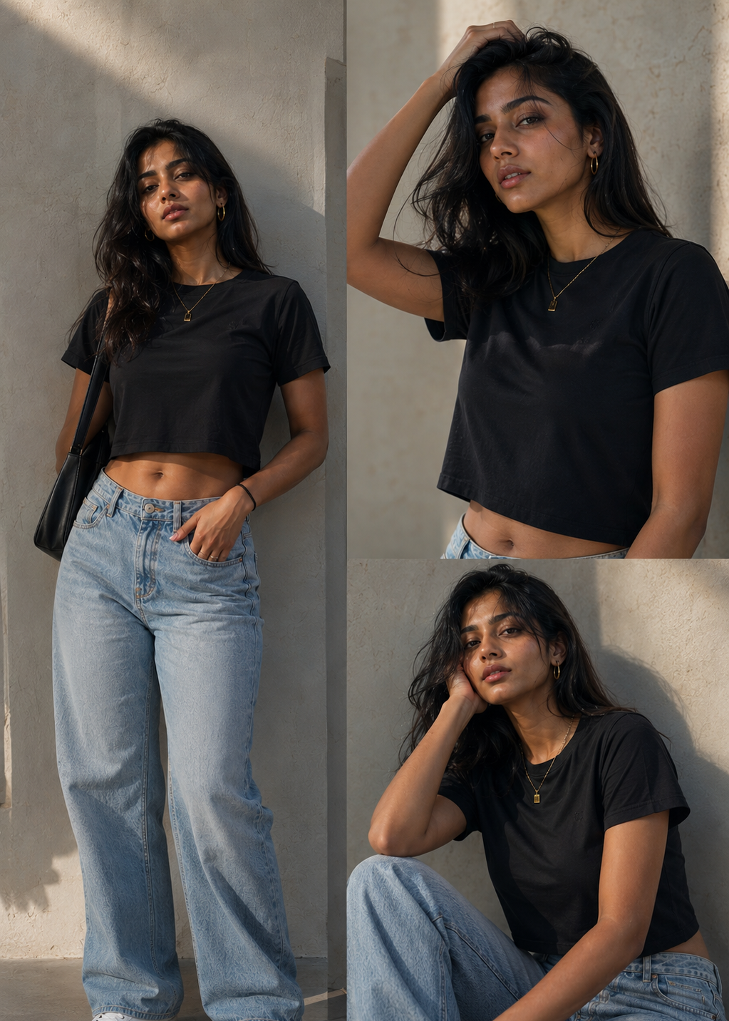 Black Women Crop Top
