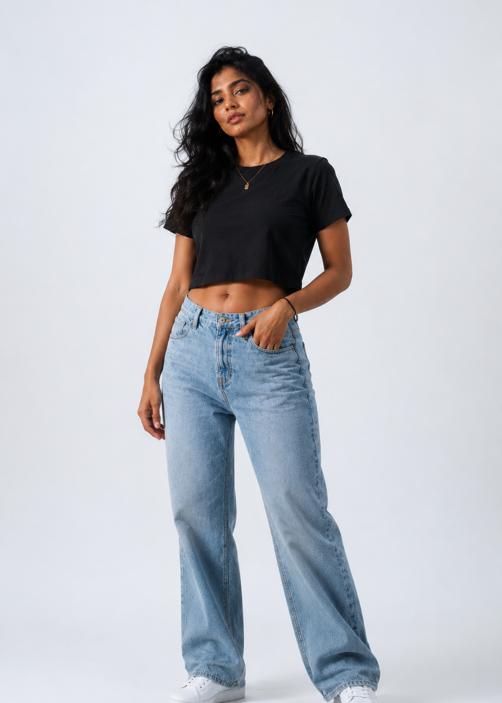 Black Women Crop Top