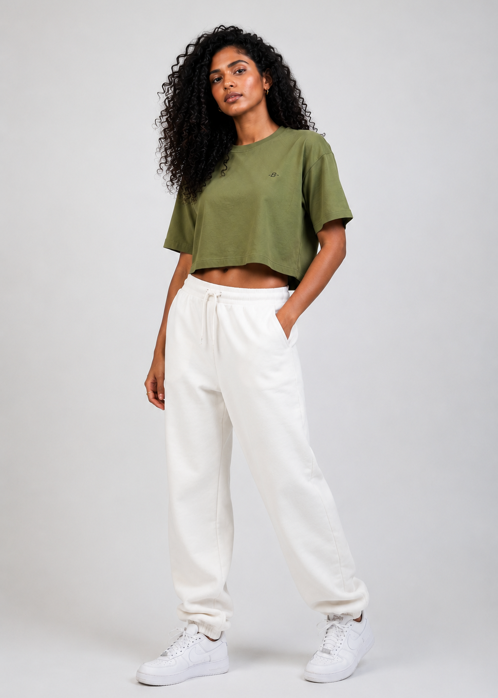 Moss Green Women Crop Top